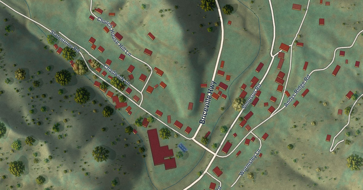 Map of Briceville, Tennessee in 2026