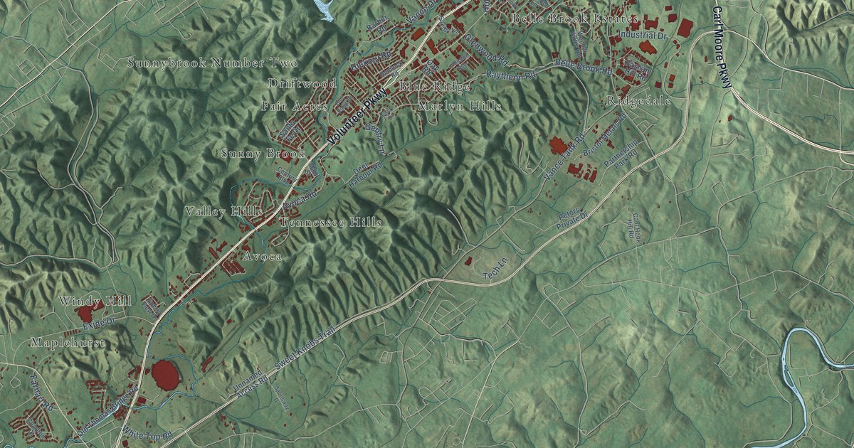 Map of Bristol, Tennessee in 2026