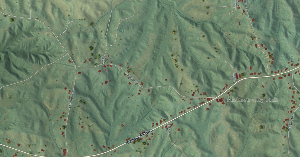 Map of Burlison, Tennessee in 2026