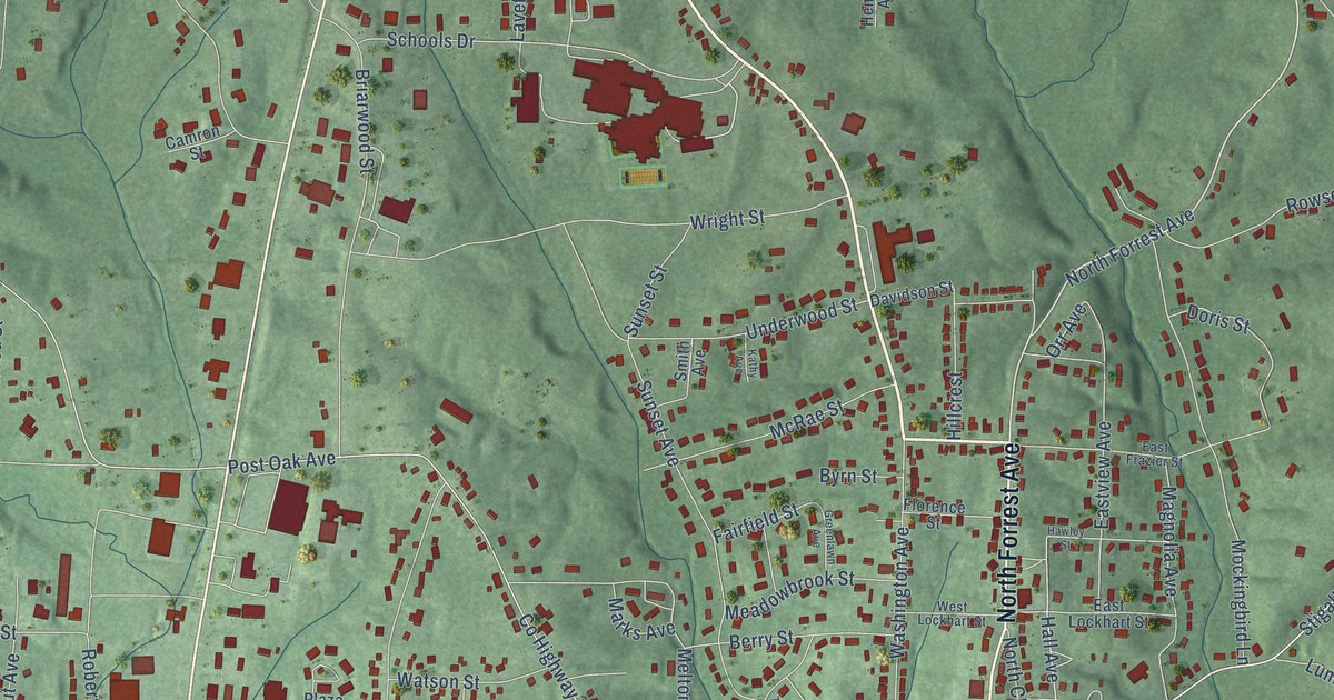 Map of Camden, Tennessee in 2026