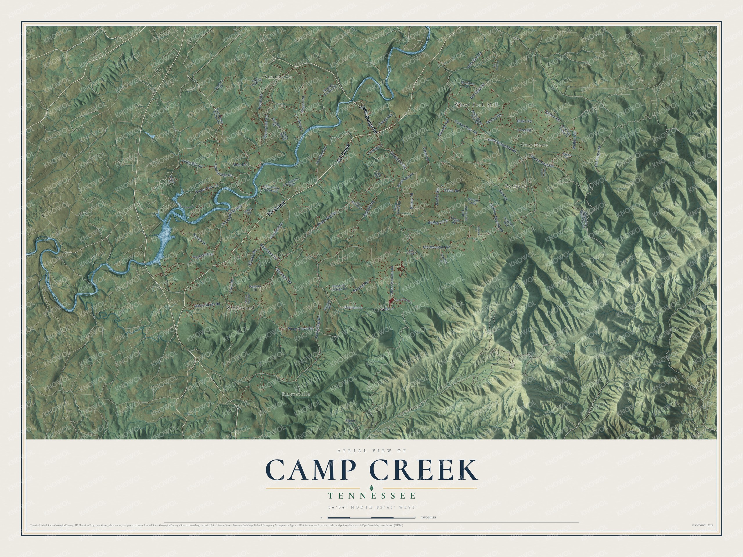 Watermarked full-map preview of Camp Creek, Tennessee