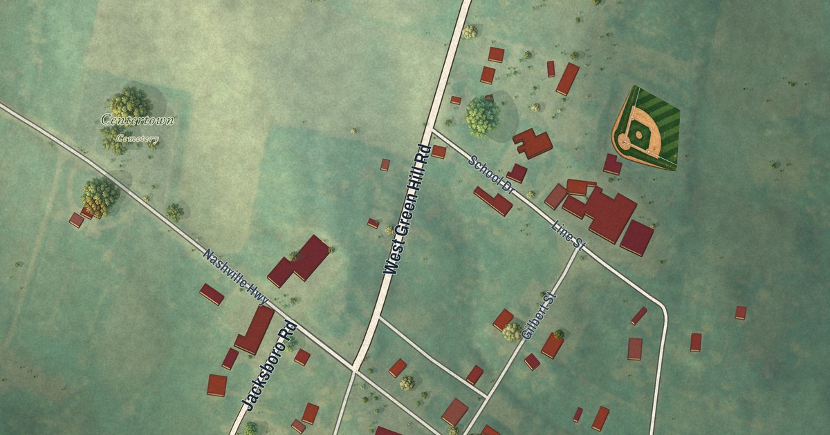 Map of Centertown, Tennessee in 2026