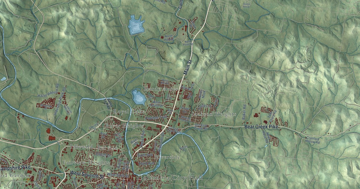 Map of Columbia, Tennessee in 2026