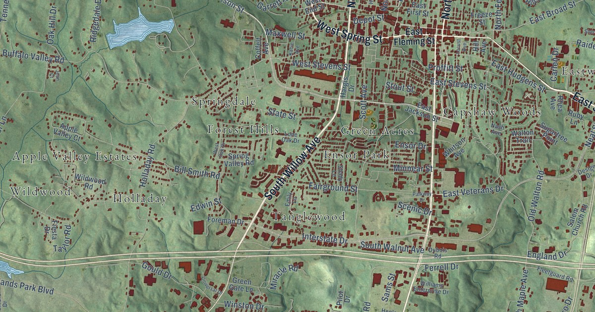 Map of Cookeville, Tennessee in 2026