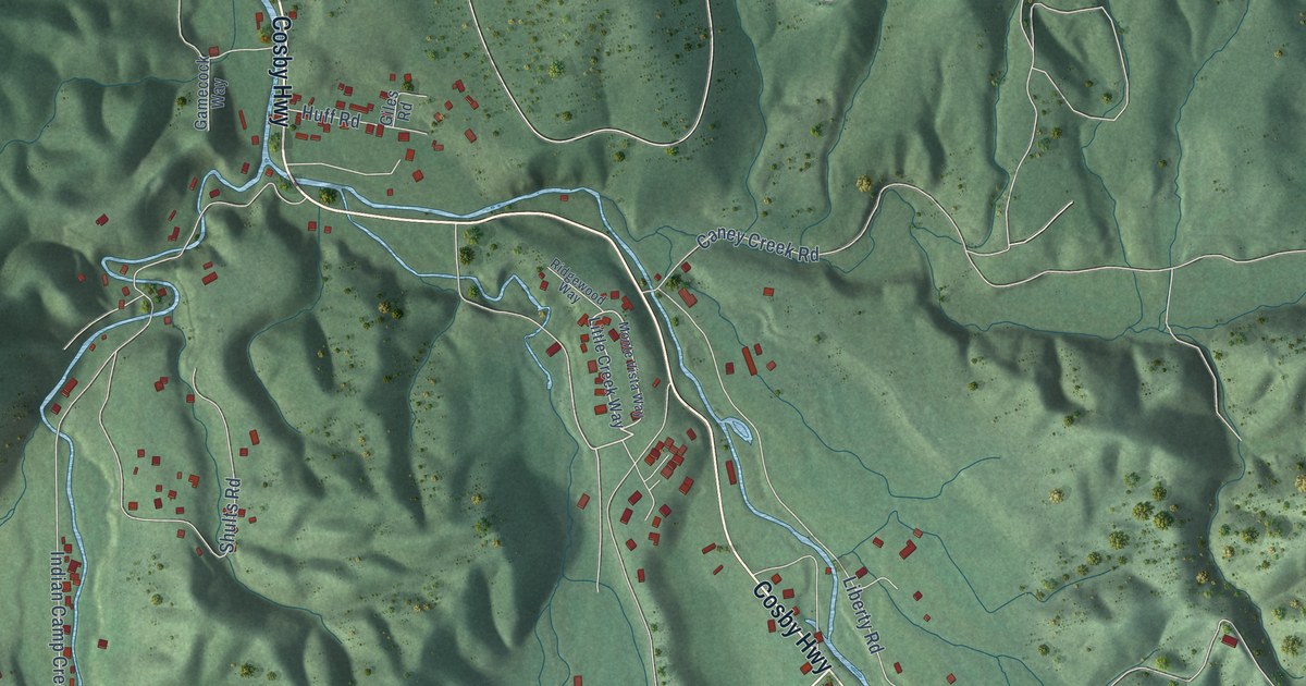 Map of Cosby, Tennessee in 2026