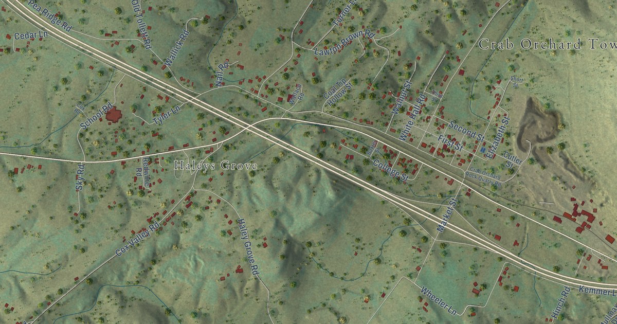 Map of Crab Orchard, Tennessee in 2026