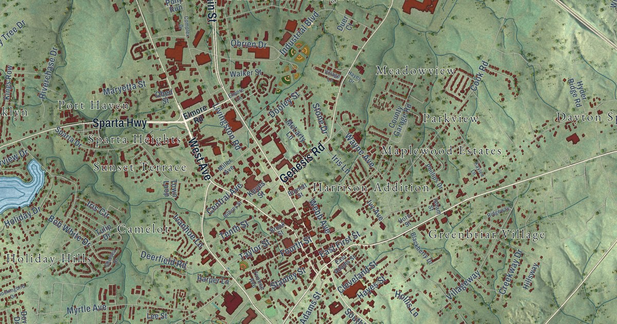 Map of Crossville, Tennessee in 2026