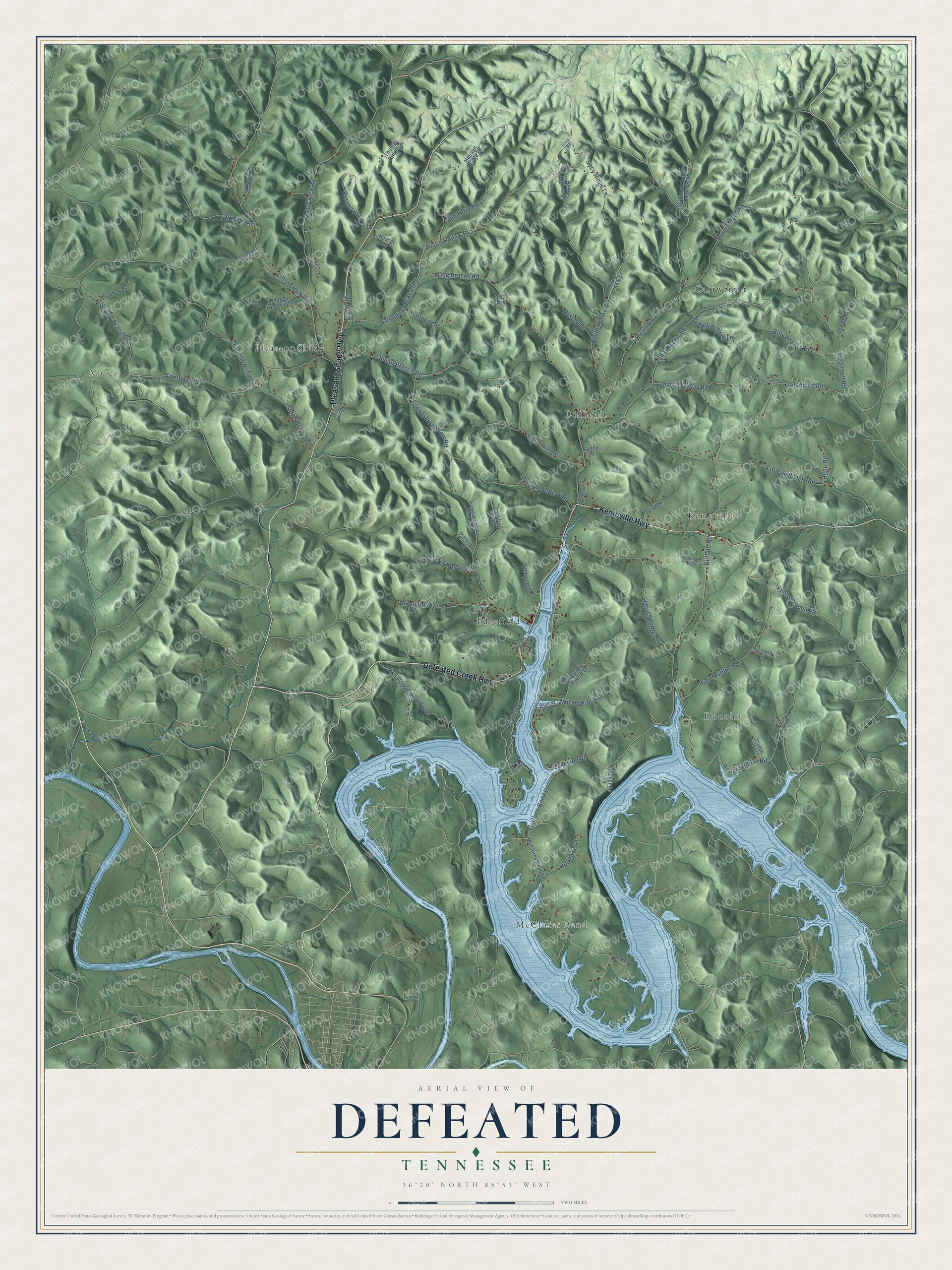 Watermarked full-map preview of Defeated, Tennessee