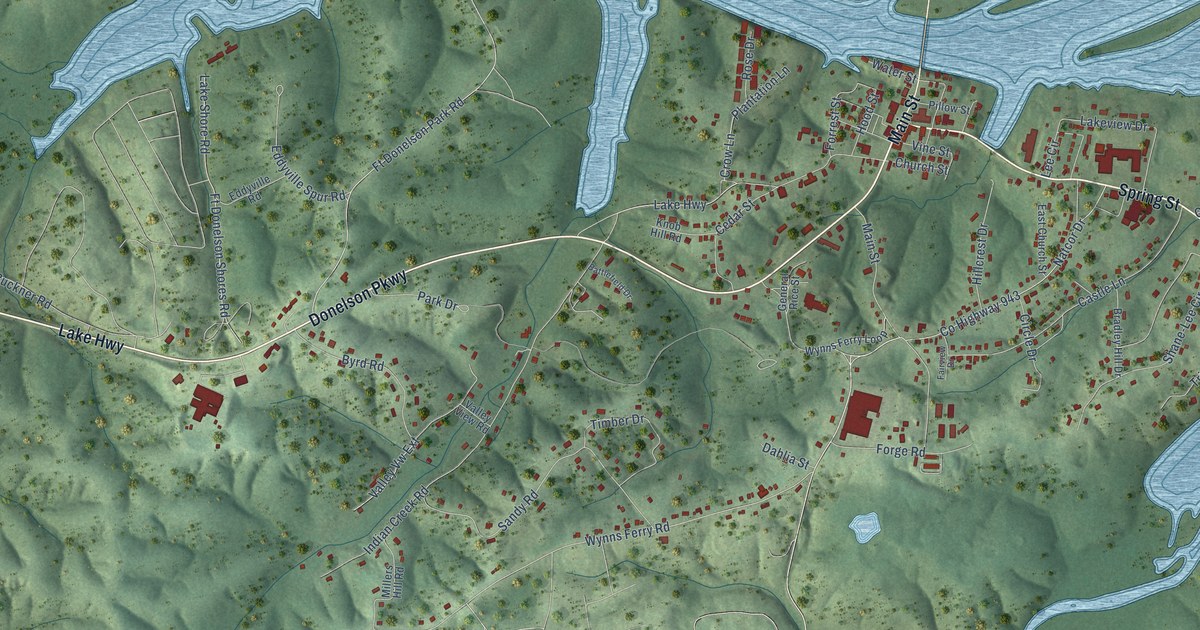 Map of Dover, Tennessee in 2026