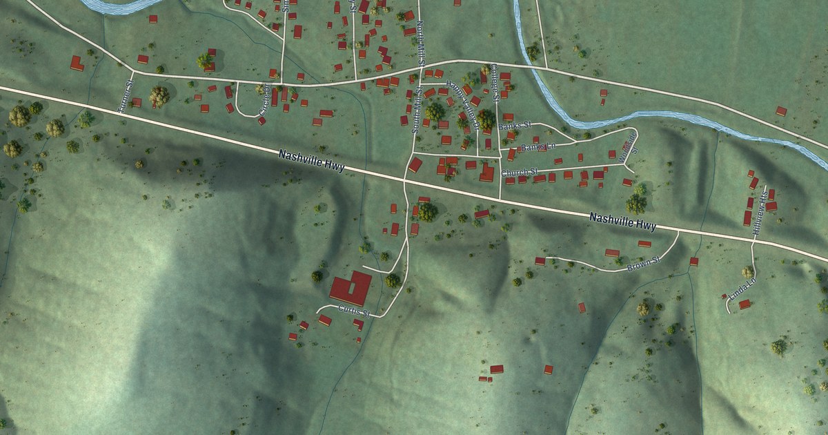 Map of Dowelltown, Tennessee in 2026