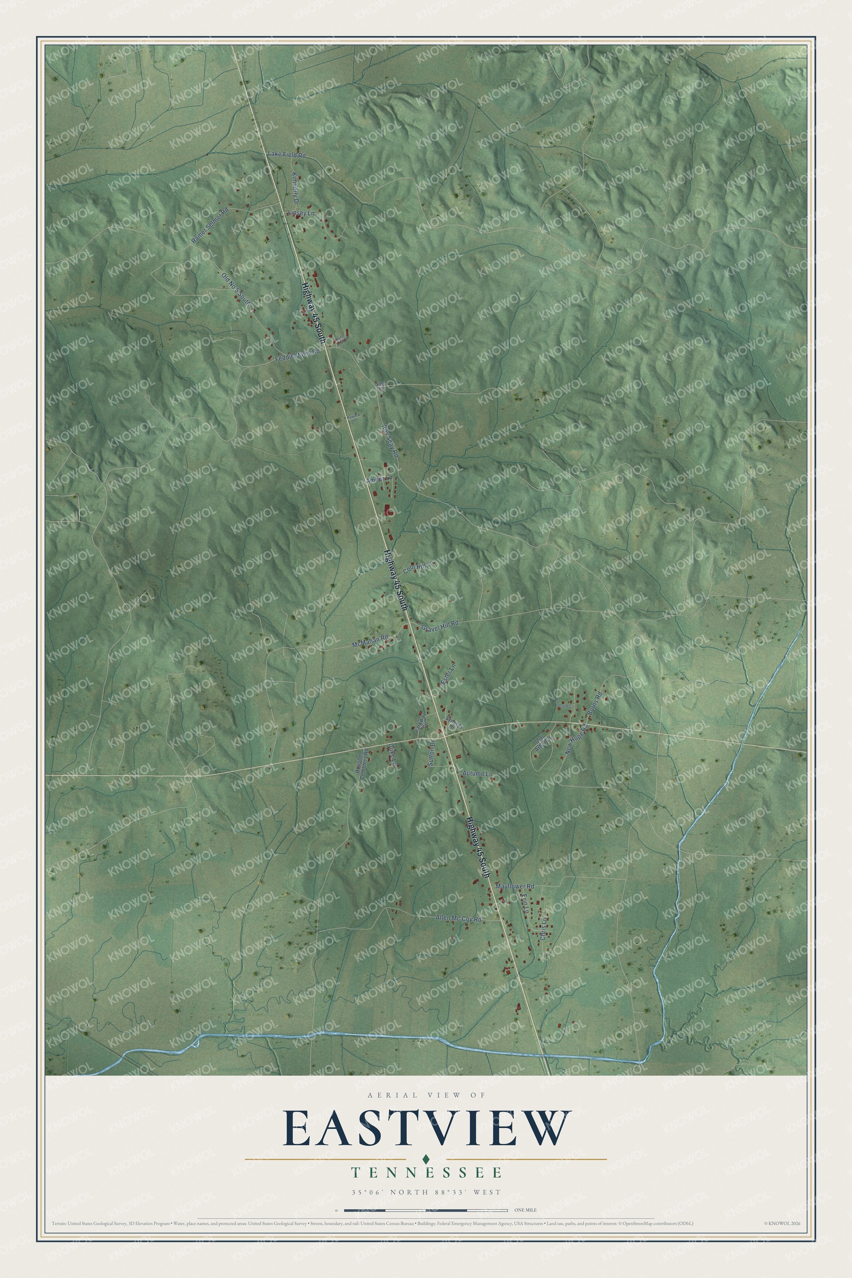 Watermarked full-map preview of Eastview, Tennessee
