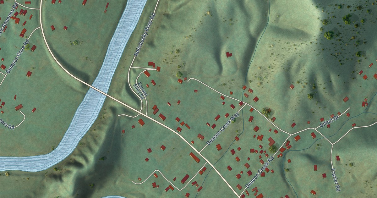 Map of Embreeville, Tennessee in 2026
