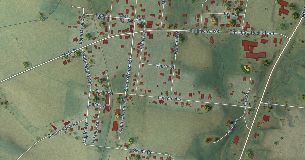 Map of Ethridge, Tennessee in 2026