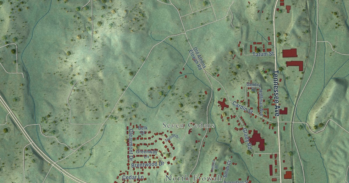 Map of Etowah, Tennessee in 2026