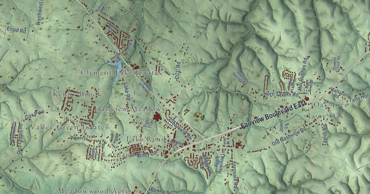 Map of Fairview, Tennessee in 2026