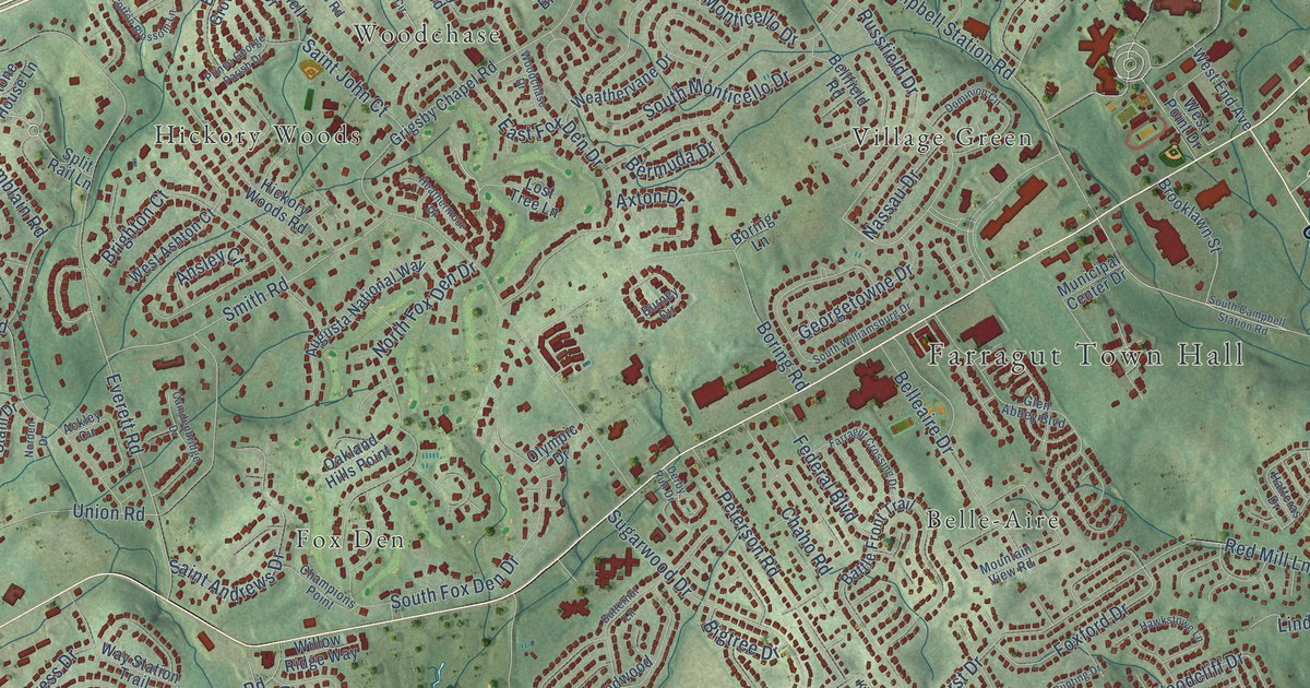 Map of Farragut, Tennessee in 2026