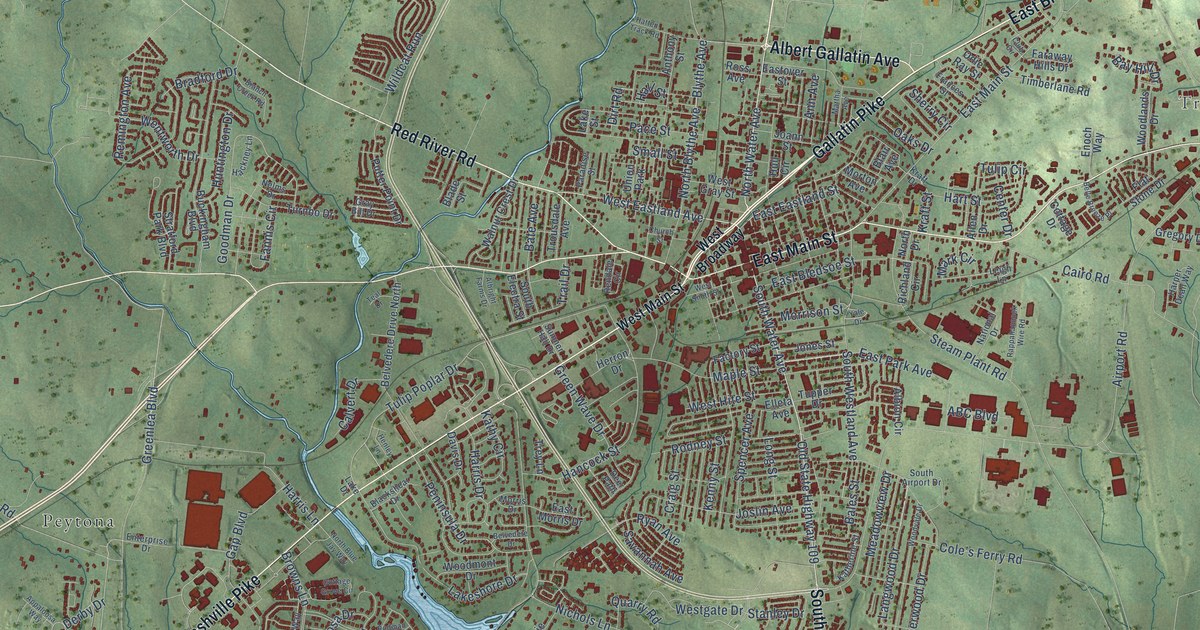 Map of Gallatin, Tennessee in 2026