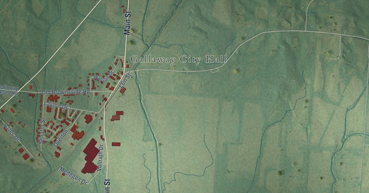 Map of Gallaway, Tennessee in 2026