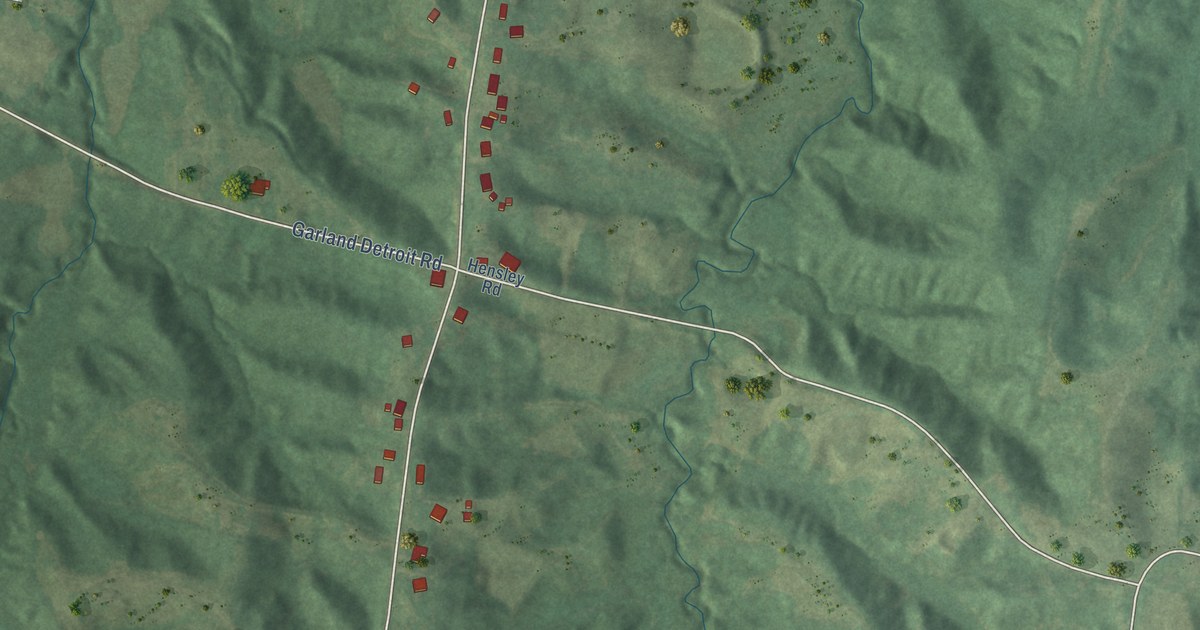 Map of Garland, Tennessee in 2026