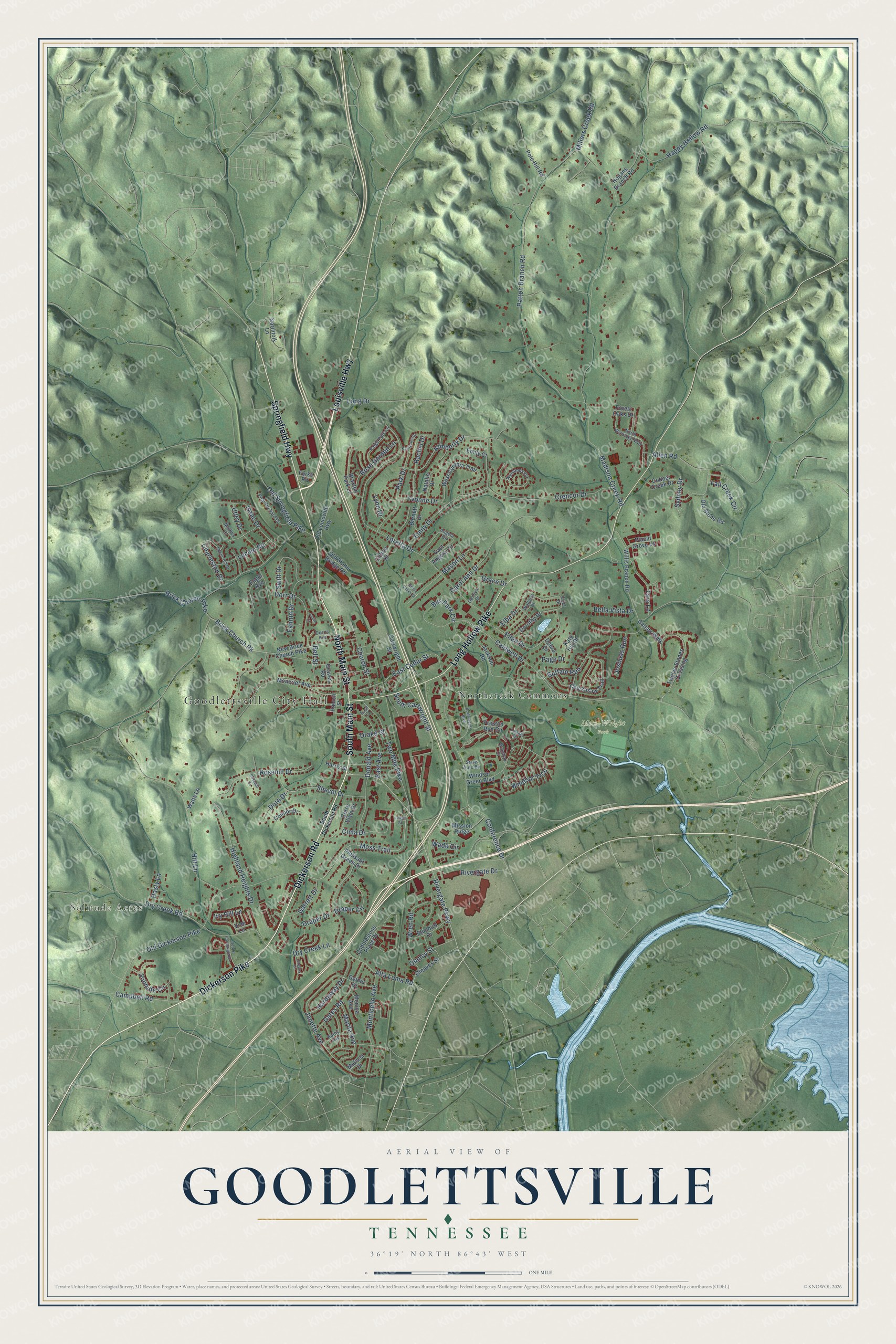 Watermarked full-map preview of Goodlettsville, Tennessee