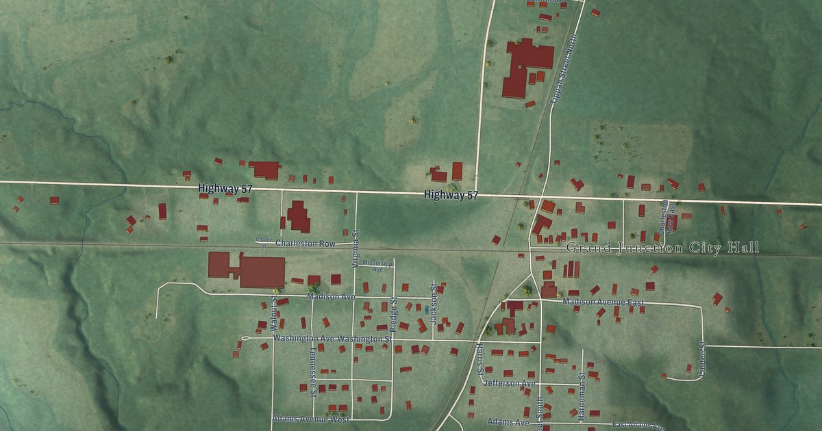Map of Grand Junction, Tennessee in 2026