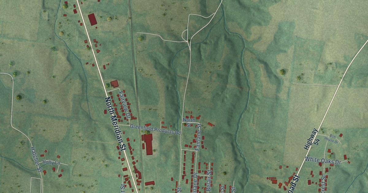 Map of Greenfield, Tennessee in 2026