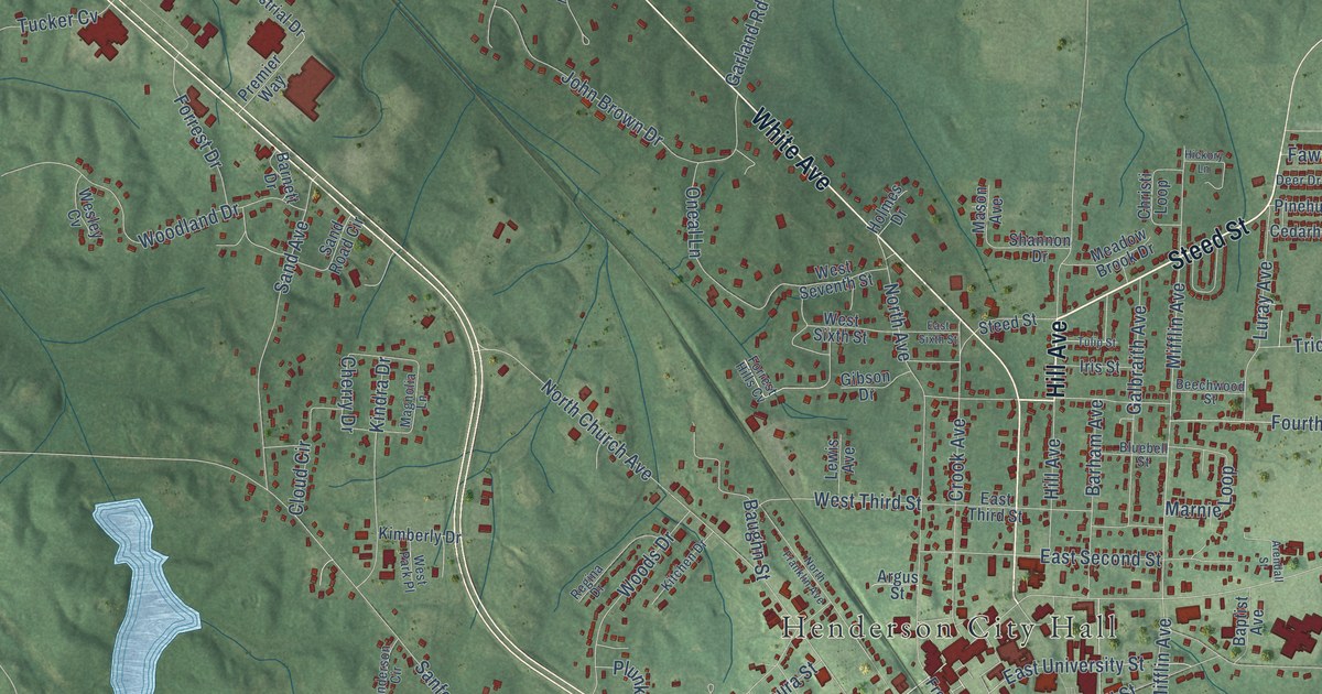 Map of Henderson, Tennessee in 2026