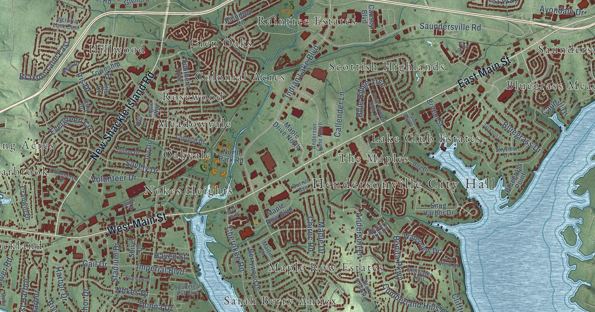 Map of Hendersonville, Tennessee in 2026