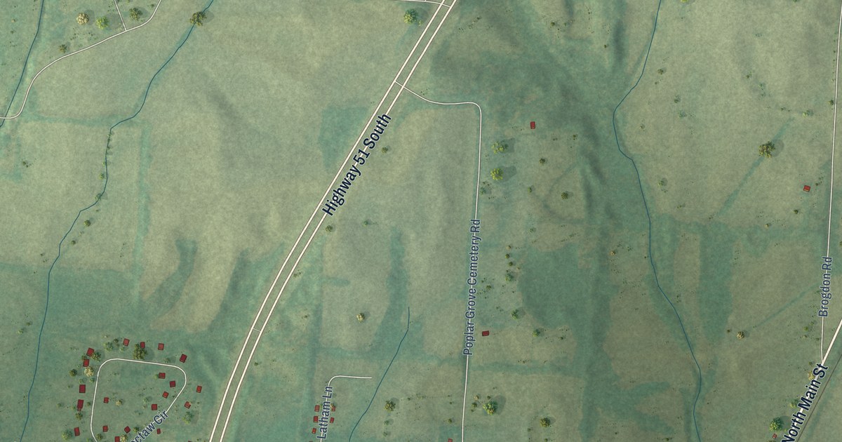Map of Henning, Tennessee in 2026