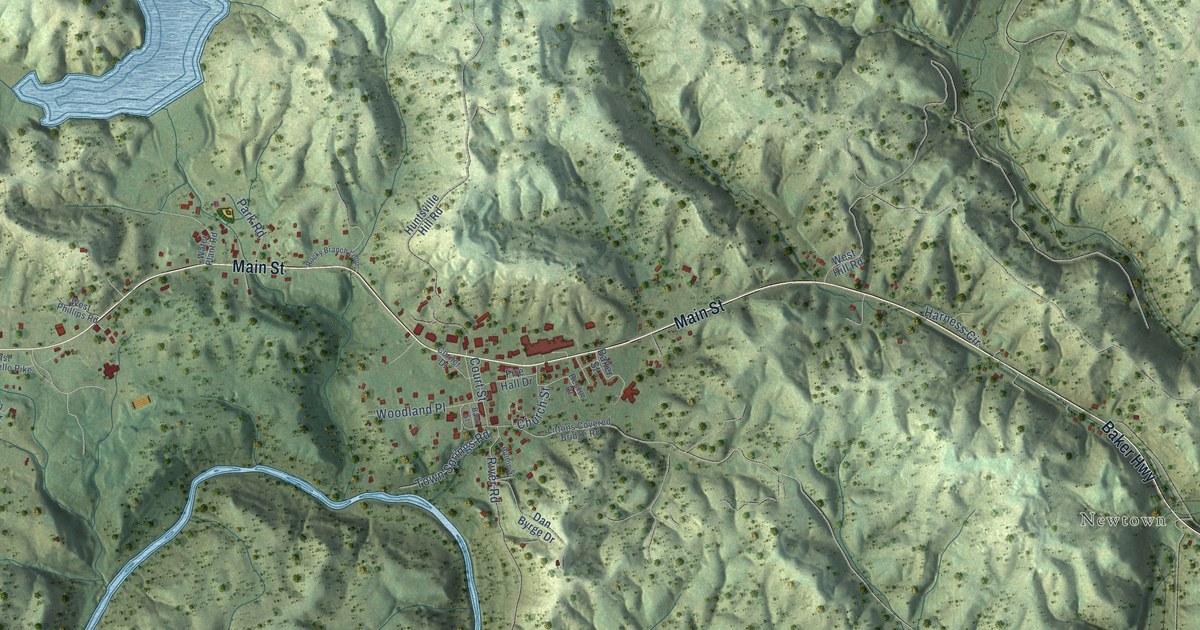 Map of Huntsville, Tennessee in 2026