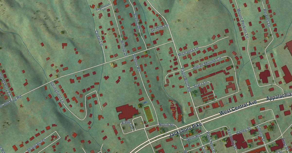 Map of Jacksboro, Tennessee in 2026