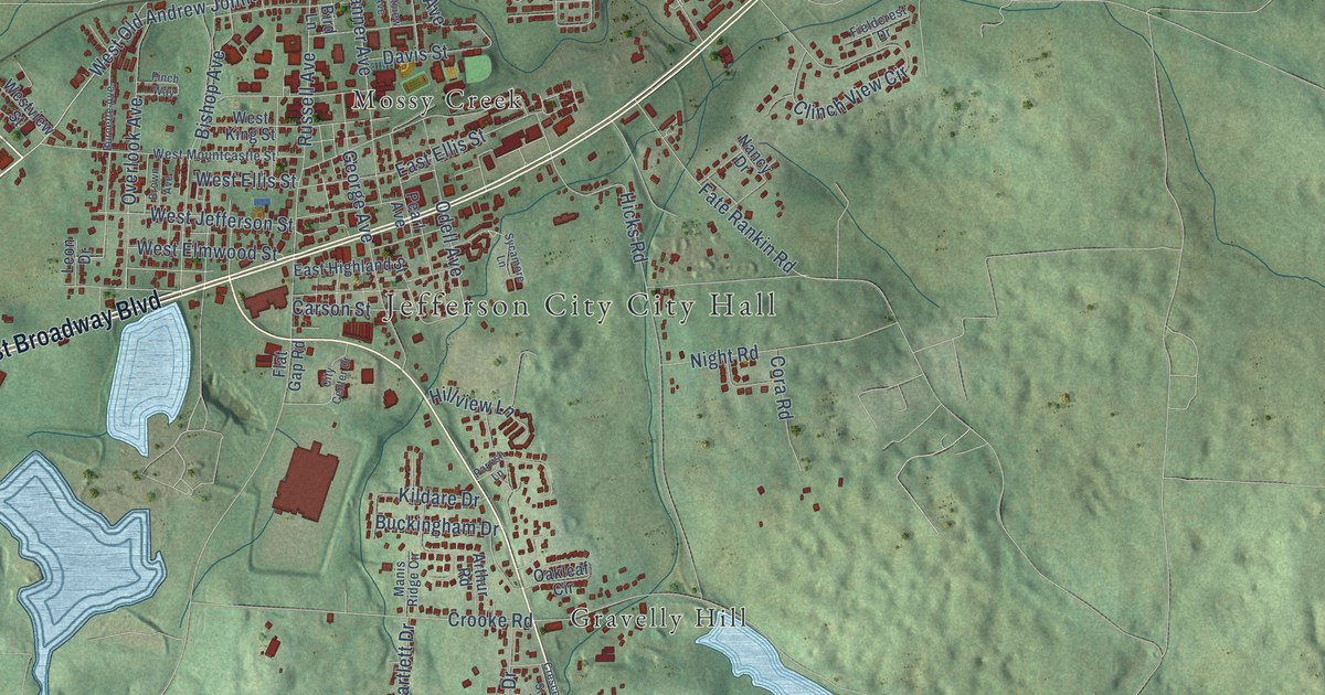 Map of Jefferson City, Tennessee in 2026