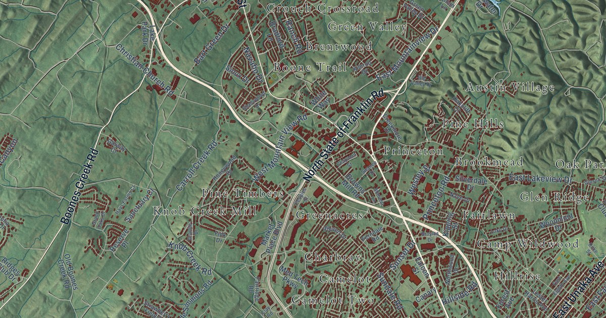 Map of Johnson City, Tennessee in 2026