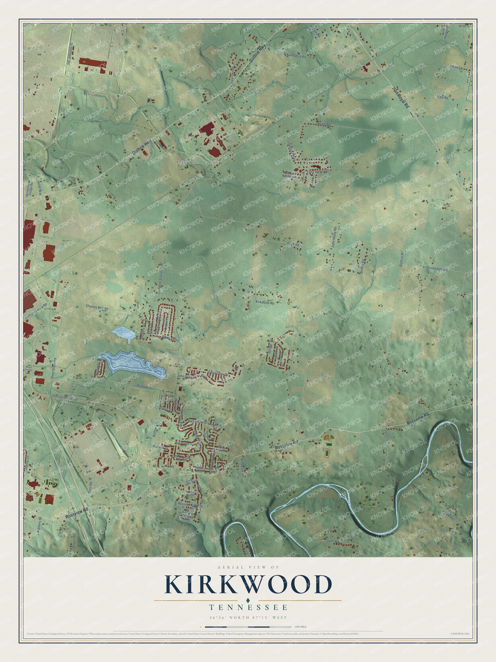 Watermarked full-map preview of Kirkwood, Tennessee