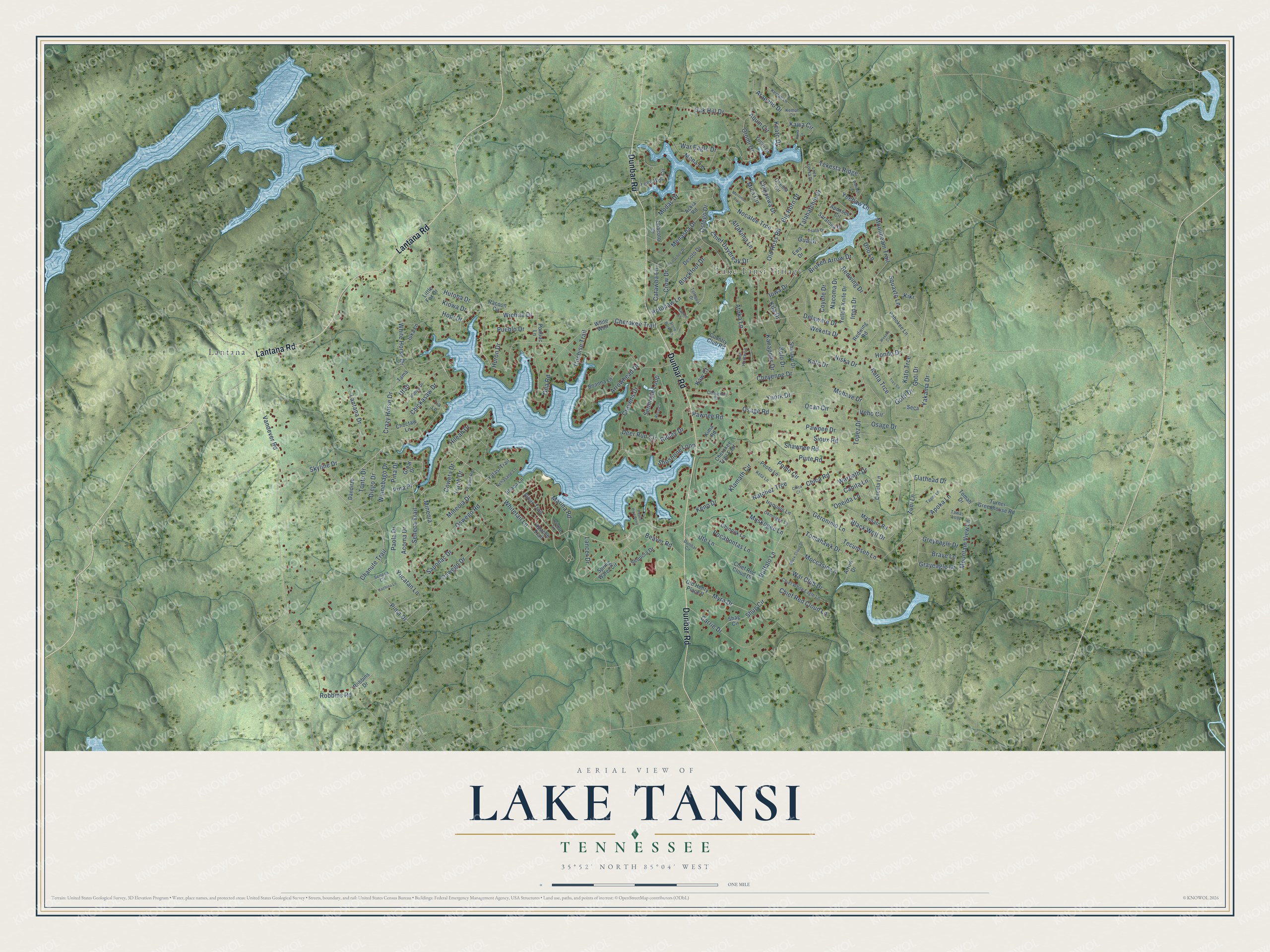 Watermarked full-map preview of Lake Tansi, Tennessee