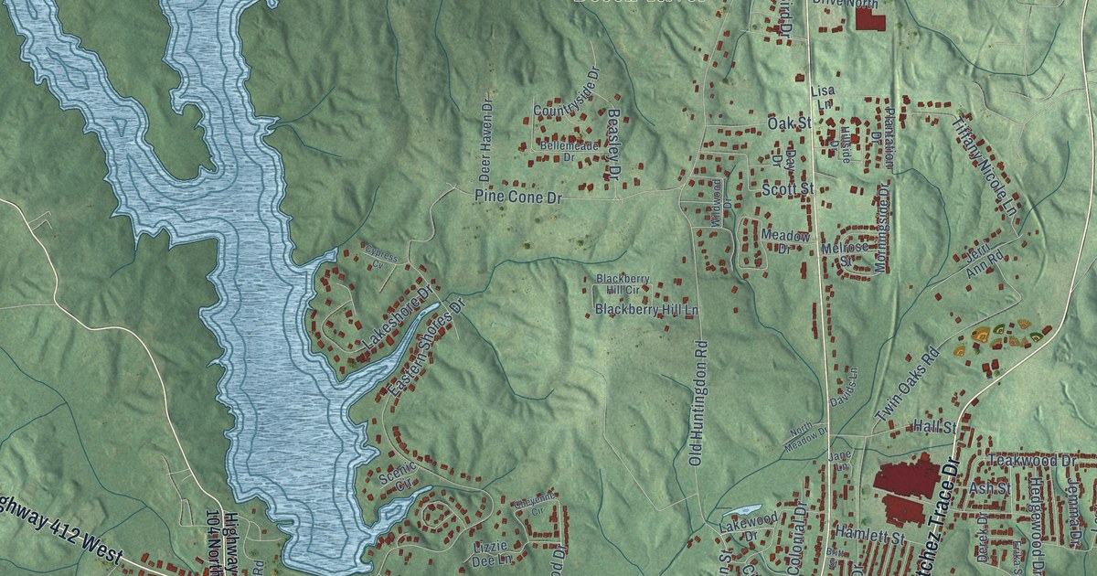 Map of Lexington, Tennessee in 2026