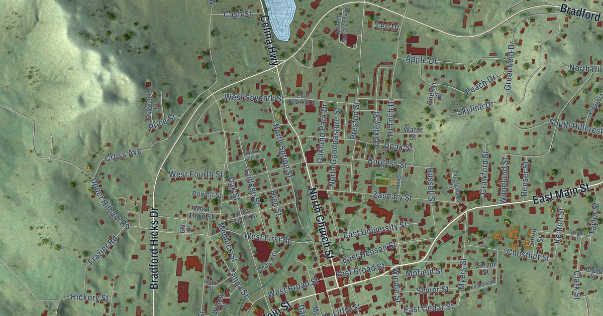 Map of Livingston, Tennessee in 2026