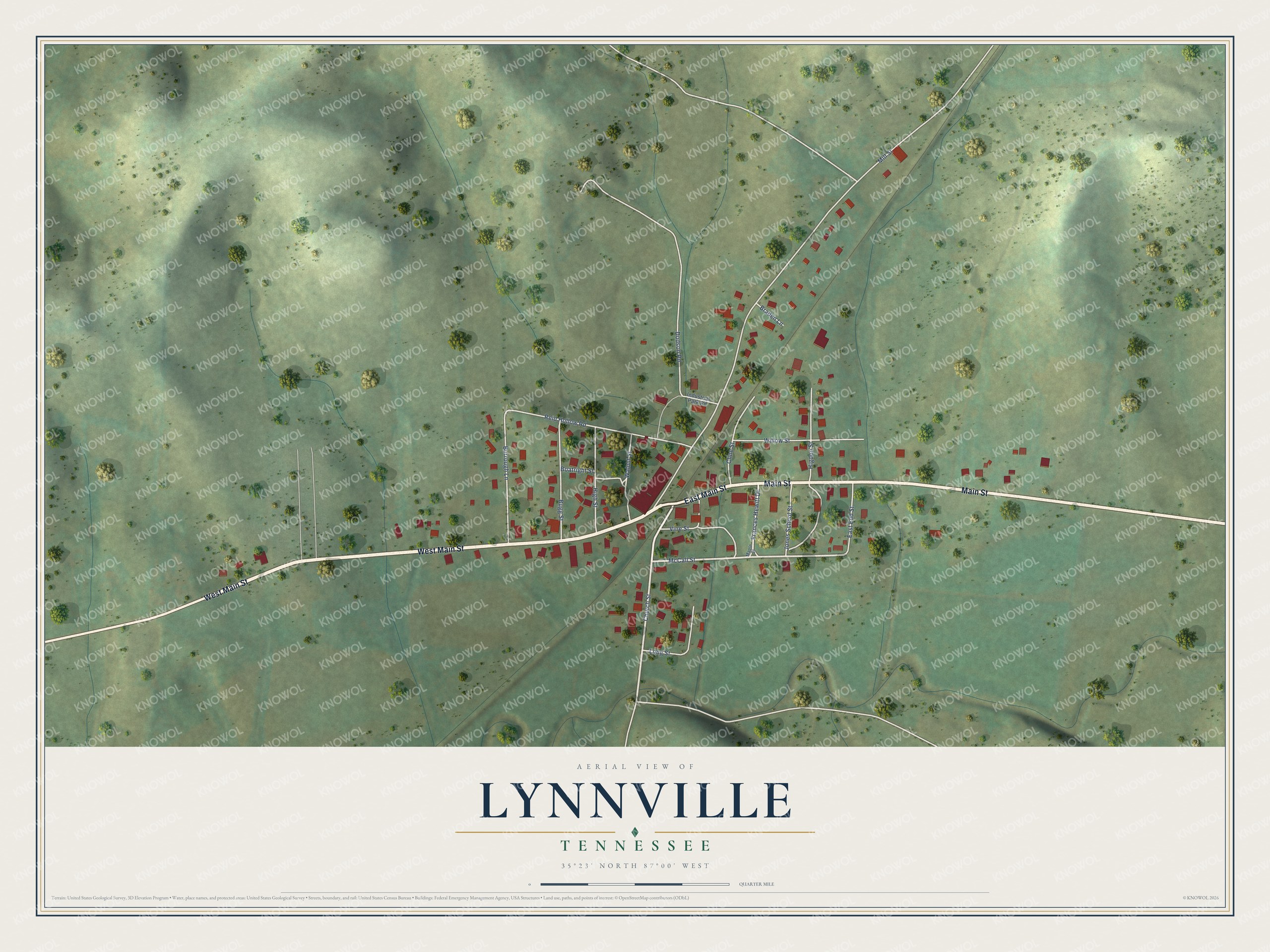 Watermarked full-map preview of Lynnville, Tennessee