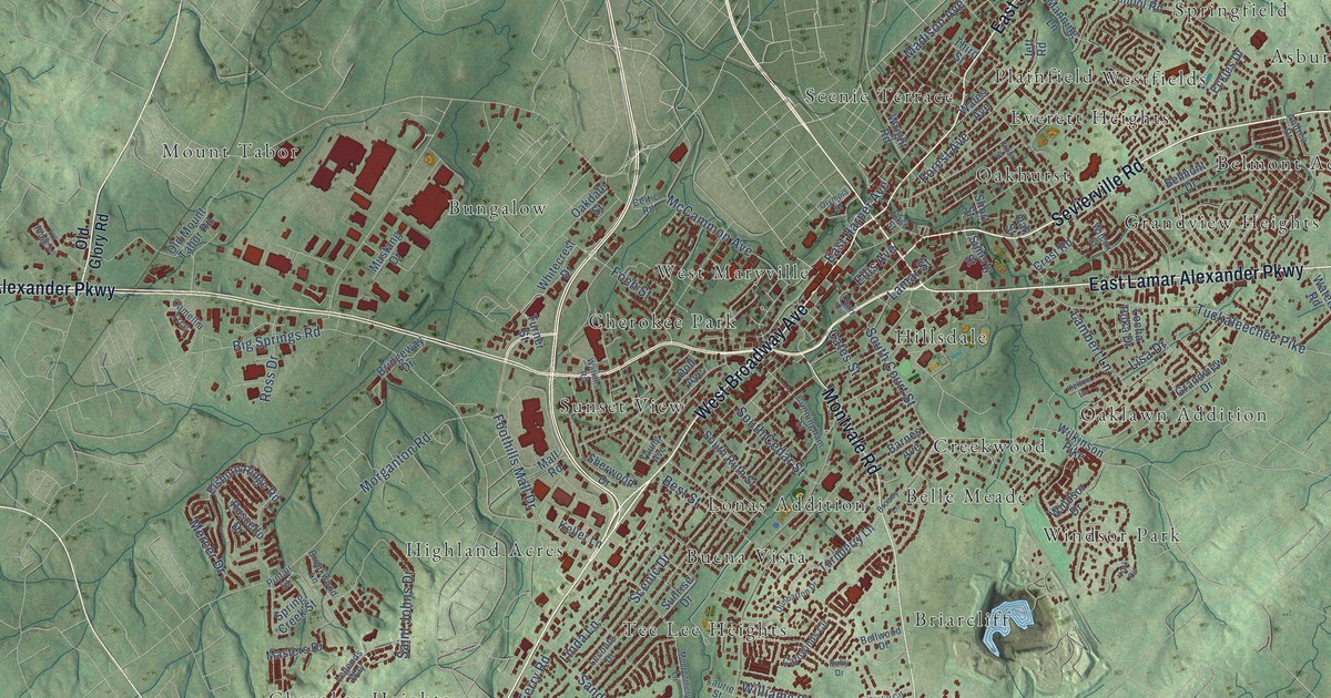 Map of Maryville, Tennessee in 2026