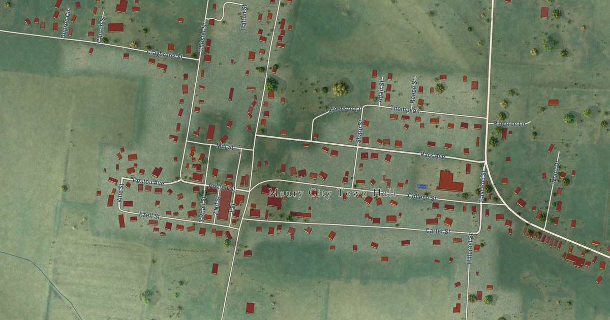 Map of Maury City, Tennessee in 2026