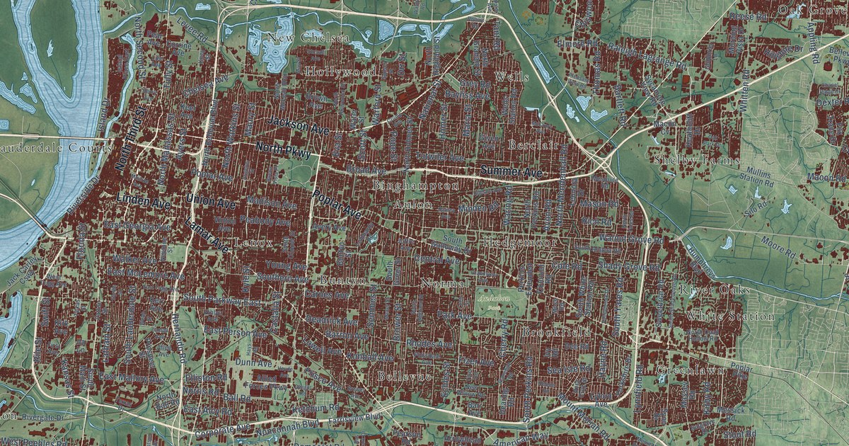 Map of Memphis, Tennessee in 2026