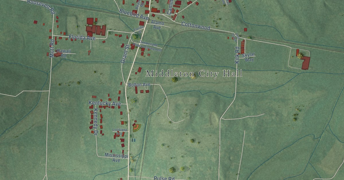 Map of Middleton, Tennessee in 2026