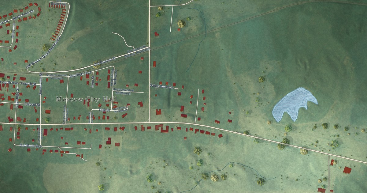Map of Moscow, Tennessee in 2026