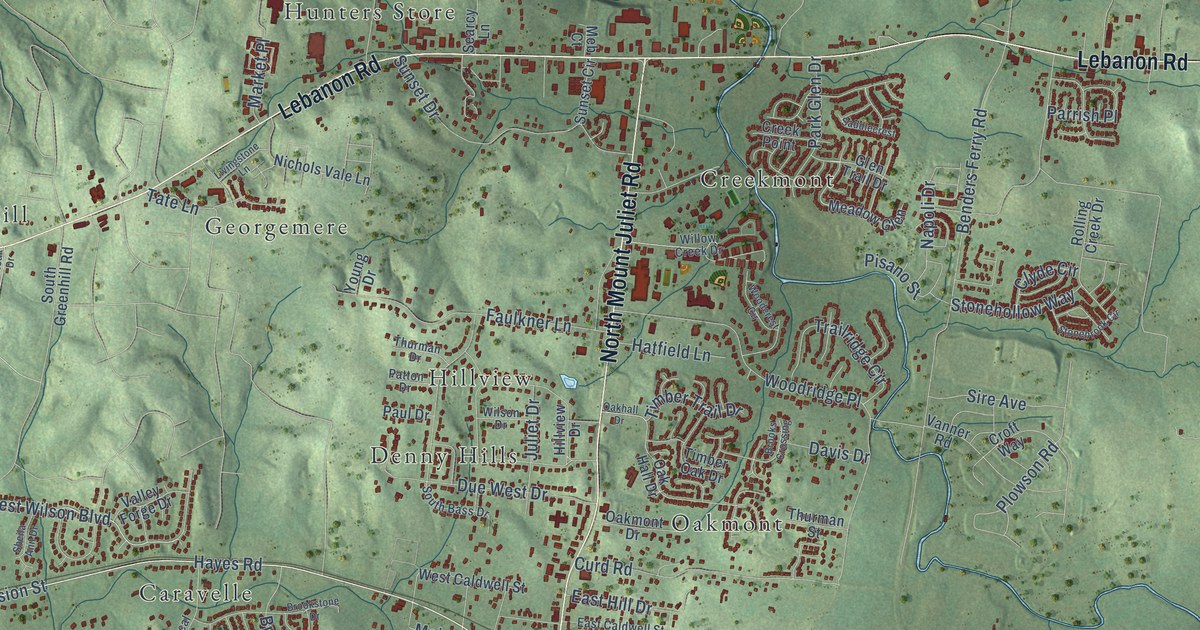 Map of Mount Juliet, Tennessee in 2026