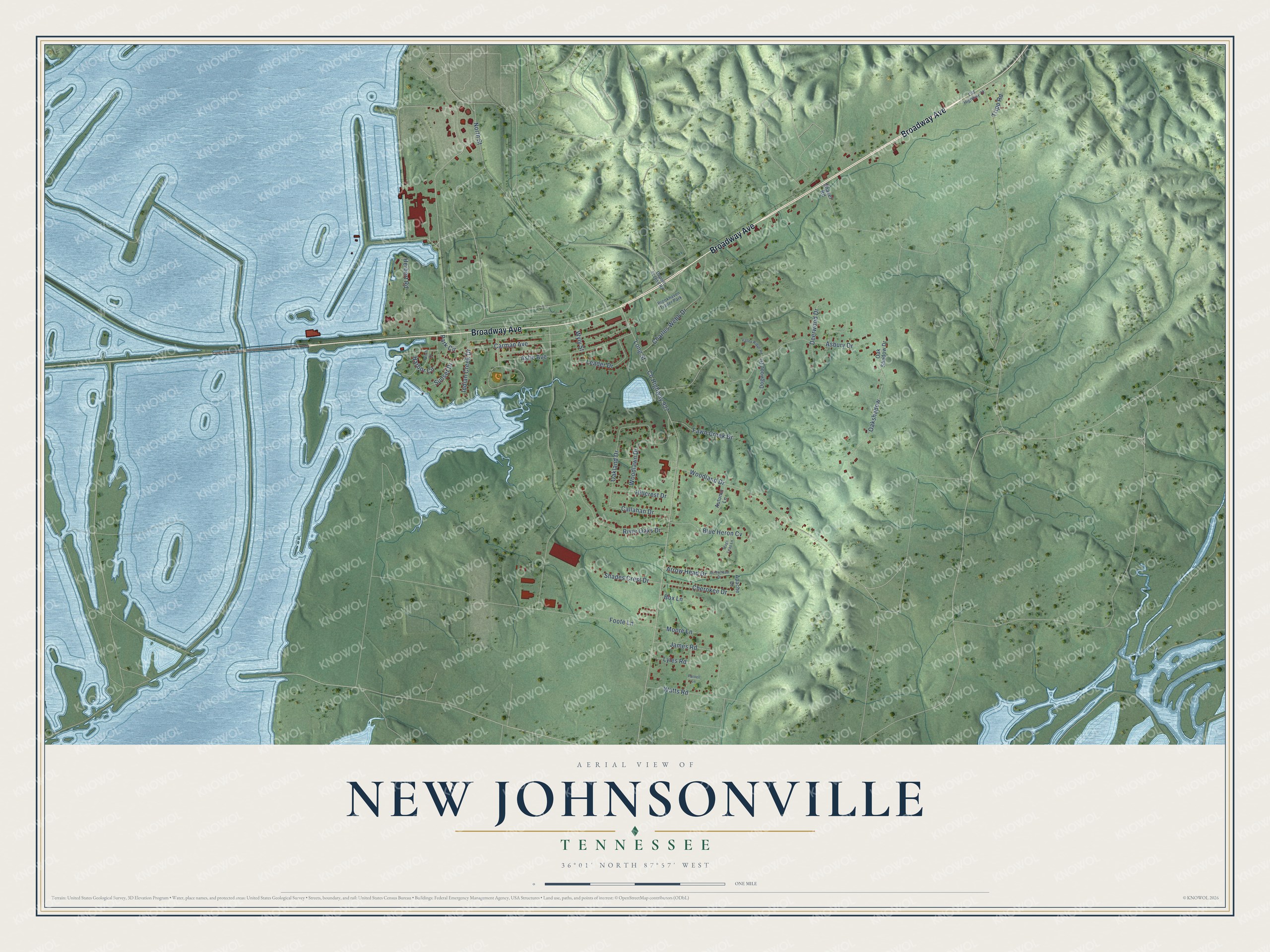 Watermarked full-map preview of New Johnsonville, Tennessee