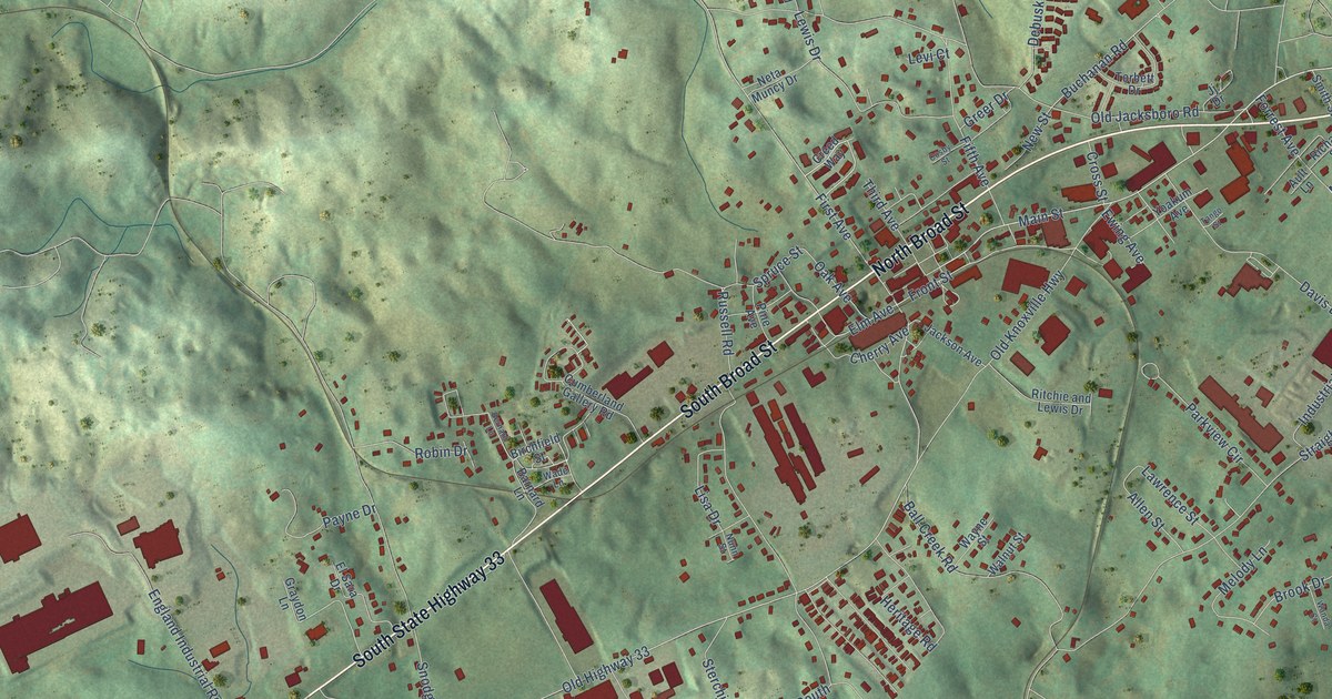 Map of New Tazewell, Tennessee in 2026