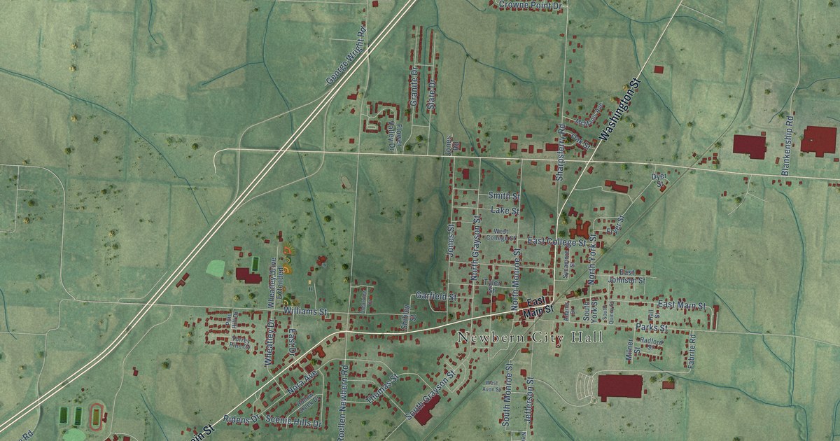 Map of Newbern, Tennessee in 2026
