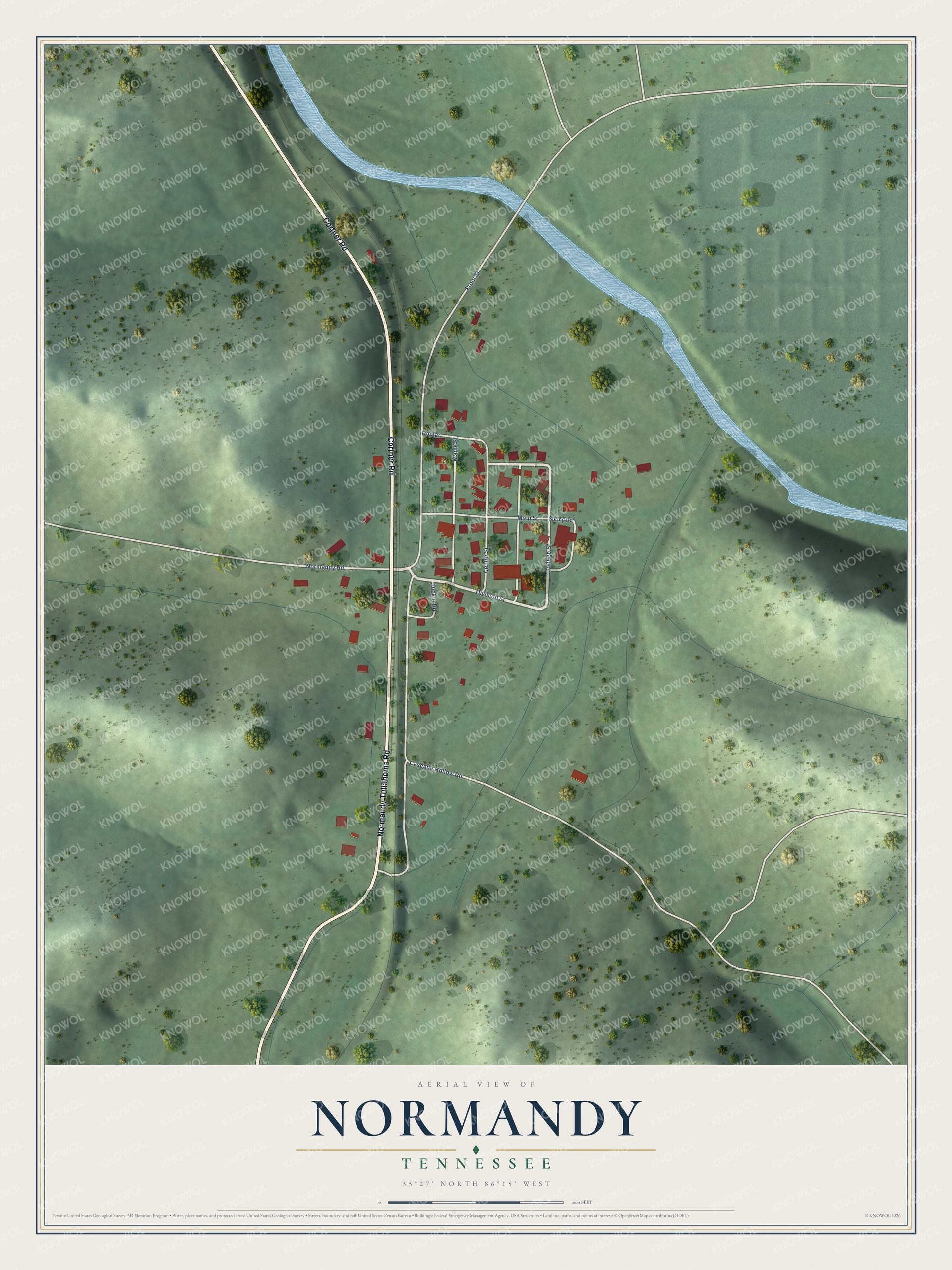 Watermarked full-map preview of Normandy, Tennessee