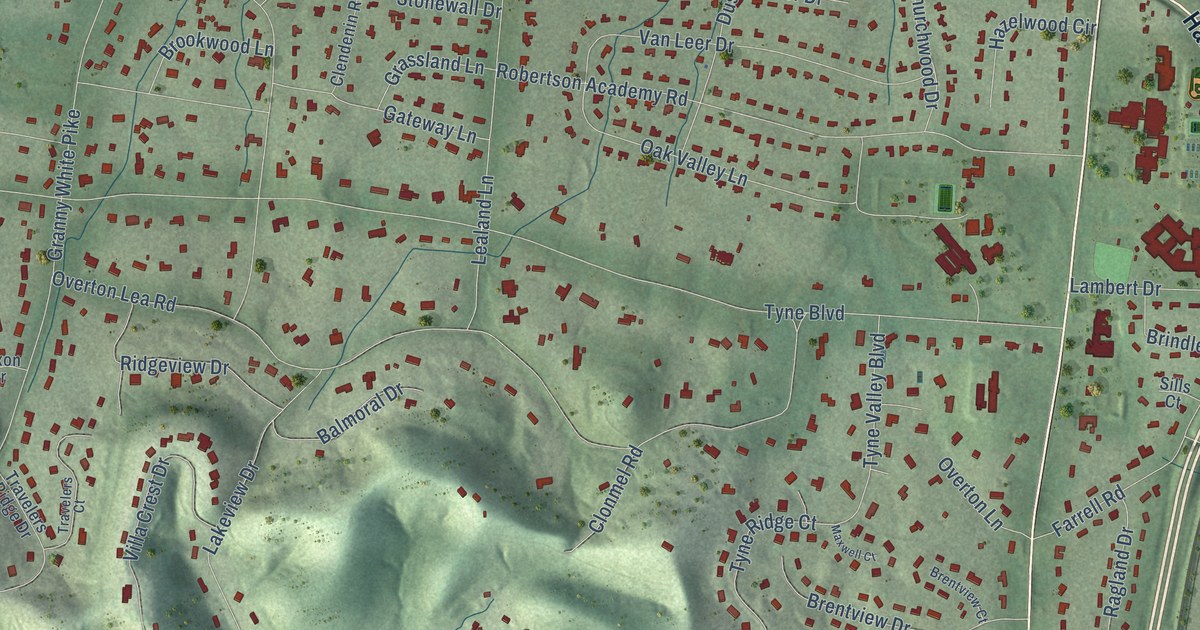 Map of Oak Hill, Tennessee in 2026