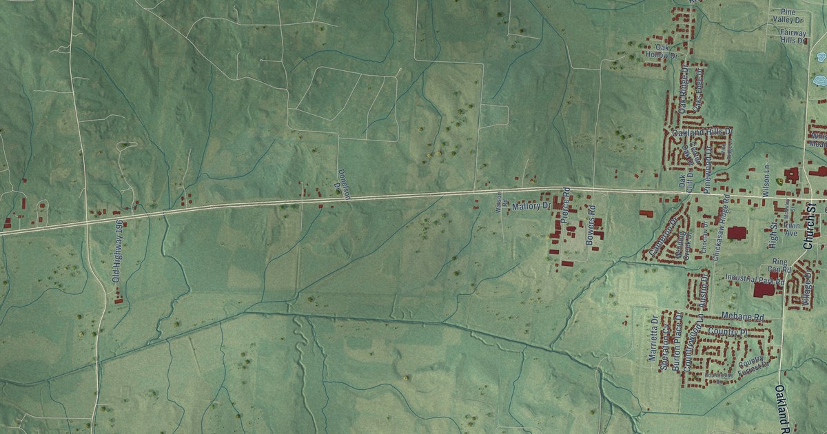 Map of Oakland, Tennessee in 2026